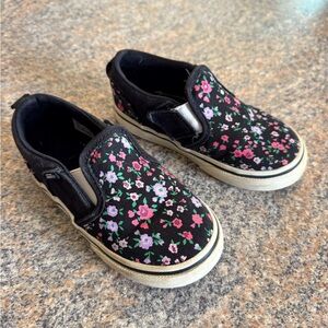 Girls floral Vans classic slip on size 8 toddler